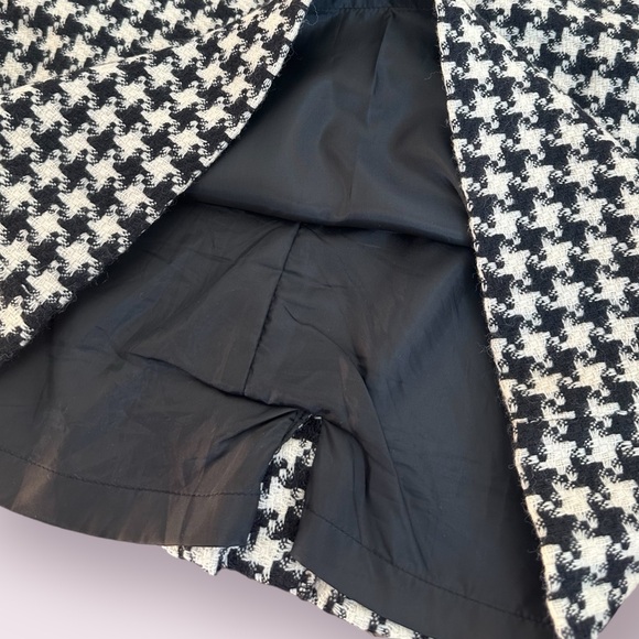 Women’s Chadwick’s Wool Black And White Houndstooth Mid Length Skirt Size 8 - Picture 5 of 8